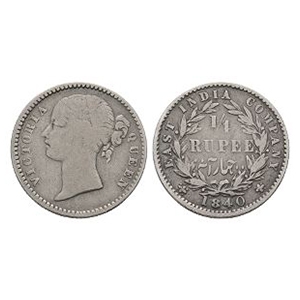 East India Company - Victoria - AR Quarter Rupee