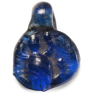 Roman Cobalt Blue Glass Turtle Pendant