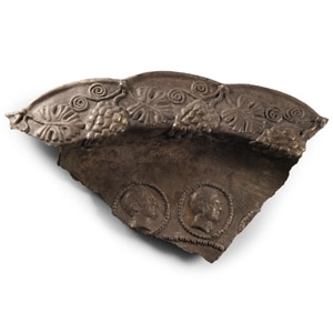 Silver Bowl Fragment in Neo Classical Style with Indo-Greek Portraits