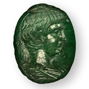 Emerald Gemstone with Portrait of Young Nero