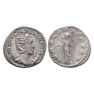 Ancient Roman Imperial Coins - Otacilia Severa - Juno AR Antoninianus