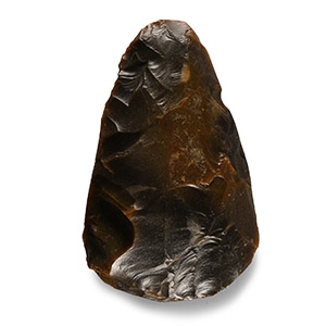 Stone Age Central France Chestnut-Brown Knapped Flint Handaxe