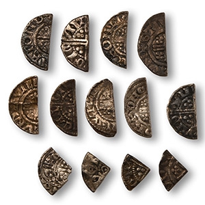 English Medieval Coins - AR Cut Half and Farthing Group [13]