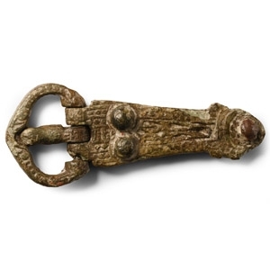 Anglo-Saxon East Anglia Bronze Decorated Buckle and Plate