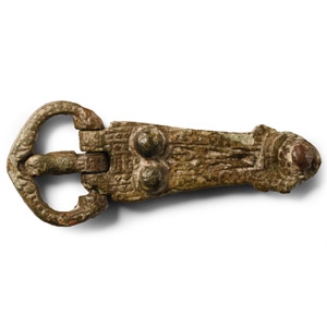 Anglo-Saxon East Anglia Bronze Decorated Buckle and Plate
