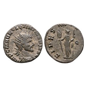 Ancient Roman Imperial Coins - Quintillus - Fides AE Antoninianus
