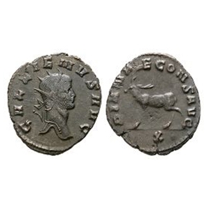 Ancient Roman Imperial Coins - Gallienus - Stag AE Antoninianus