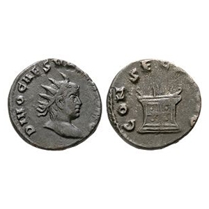 Ancient Roman Imperial Coins - Valerian II - Altar AE Antoninianus