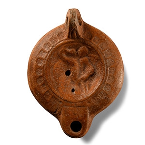 Roman Oil Lamp with Leda and The Swan