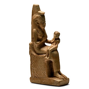 Faience Amulet of Isis Nursing Baby Horus