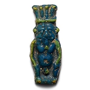 Blue-Glazed Amulet of Bes