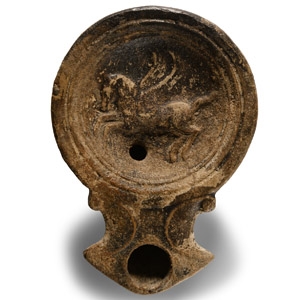 Roman Oil Lamp with Pegasus