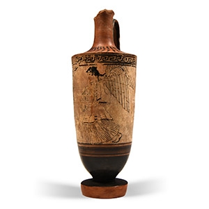 Lord Elgins Attic White-Ground and Black-Figure Lekythos, Circle of the Aischines Painter