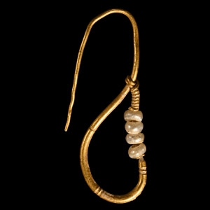Gold and Bead Earring