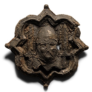 Pewter Pilgrims Badge with Knight and Swords