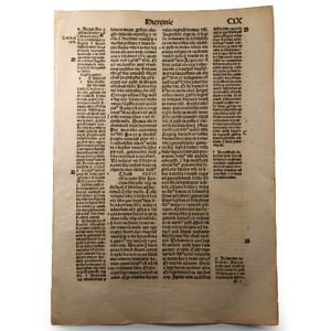 Printed Paper Bible Page by Johann Grüninger