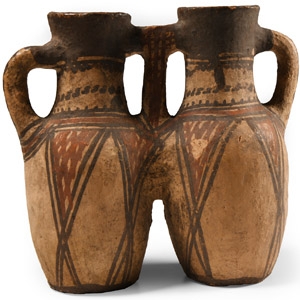 Moroccan Tuareg Painted Double Pot