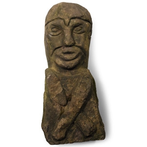 Celtic Style Boa Island Type Carved Limestone Figure