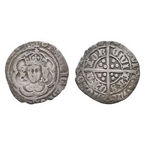 English Medieval Coins - Henry VII - Canterbury - AR Halfgroat