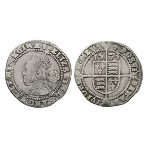 Elizabeth I - 1573 - AR Threepence