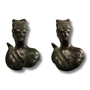 Roman Bronze Diana Attachment Pair