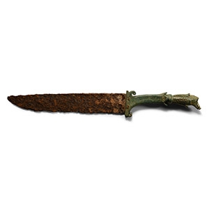 Roman Dagger with Bronze Boar-Head Handle