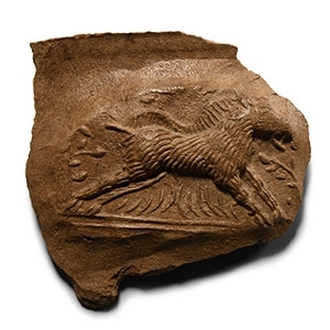 Roman Terracotta Bowl Fragment with Boar