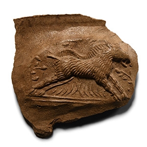 Roman Terracotta Bowl Fragment with Boar