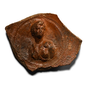 Roman Terracotta Bowl Fragment with Diana
