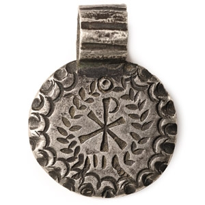 Silver Pendant with Chi Rho in Wreath