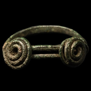 Saxon Bronze Ring with Double Coiled Bezel