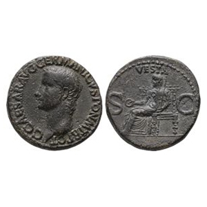 Caligula - Vesta AE As