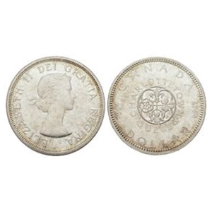 World Coins - Canada - Elizabeth II - 1964 - 100th Anniversary of Charlottetown & Quebec Conferences AR Dollar