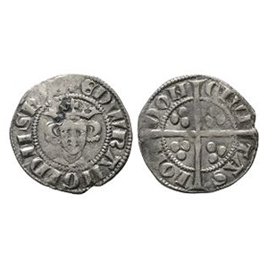 English Medieval Coins - Edward I - London - Rose on Breast AR Penny