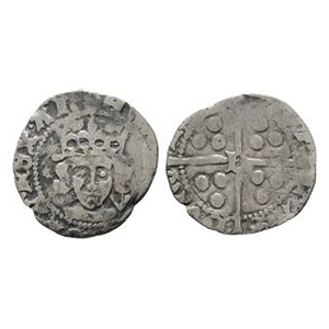 English Medieval Coins - Edward IV - Durham - Bishop Dudley AR Penny