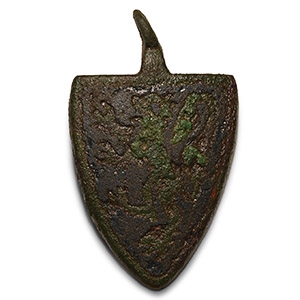 Knights Enamelled Bronze 1st Baron Roger de Montalt Heraldic Horse Harness Pendant with Lion Rampant