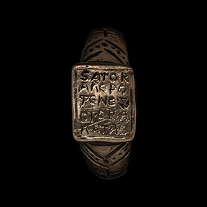Post Medieval Silver Palindrome Ring