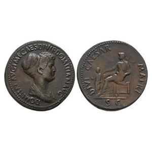 Ancient Roman Imperial Coins - Domitia - Electrotype AE Sestertius