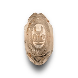 Sassanian Rock Crystal Stamp Seal with Motifs