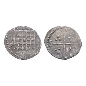 English Medieval Coins - Elizabeth I - Tun - Portcullis AR Halfpenny