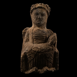 Cypriot Stone Goddess and Child Statue