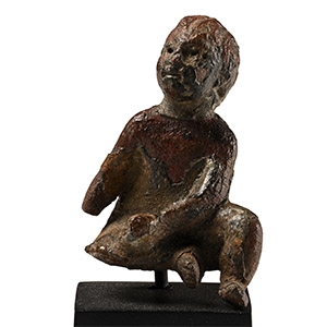Roman Bronze Seated Child Statuette