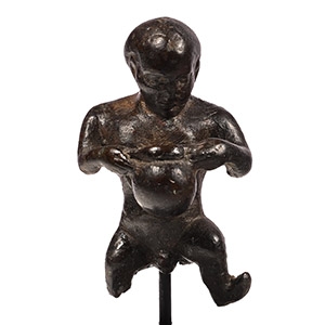 Hellenistic or Roman Bronze Statuette of a Grotesque Holding a Jar