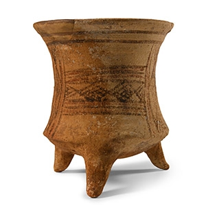 Western Asiatic Painted Terracotta Tripod Vessel