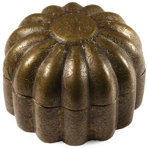 Indian Inscribed Bronze Container