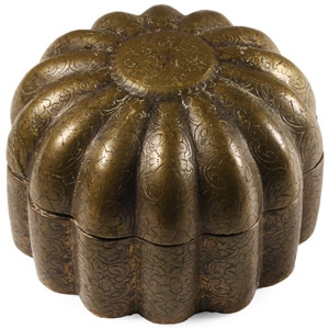 Indian Inscribed Bronze Container