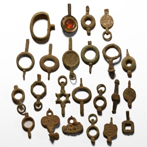 Post Medieval Bronze Watch Key Group