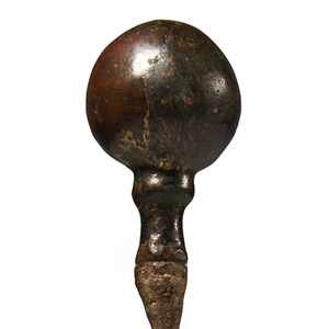 Bronze Pin with Solid Sphere Finial