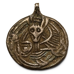 Viking Age Scandinavian Silver Pendant with Mask