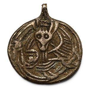 Scandinavian Silver Pendant with Mask